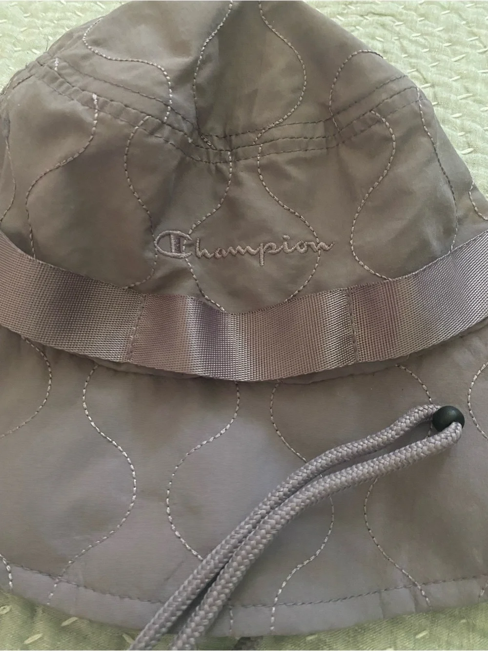Champion UO Exclusive Taslan Quilted Bucket Hat Purple Adjustable Chin Strap
